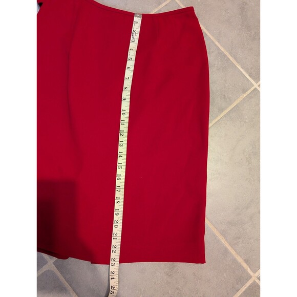 KASPER 3PC deep Red polyester Lined skirt suit women's Size 6P - Picture 11 of 16